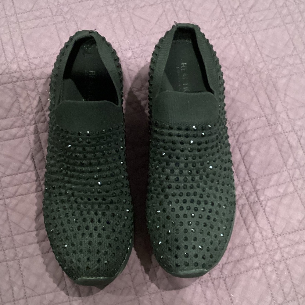Reaction Kenneth Cole Black Slip-On Sneakers with Studded Details